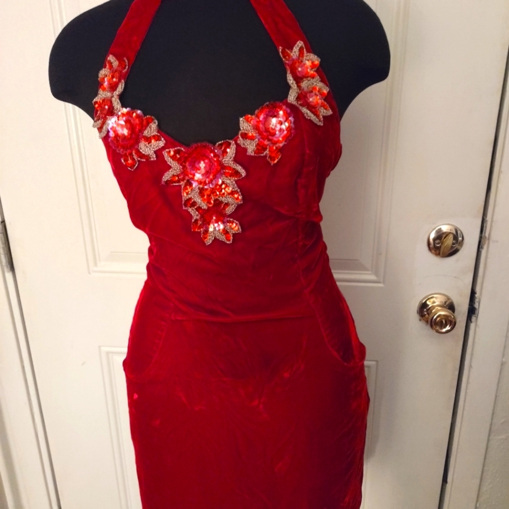 Red Velvet Mini dress
